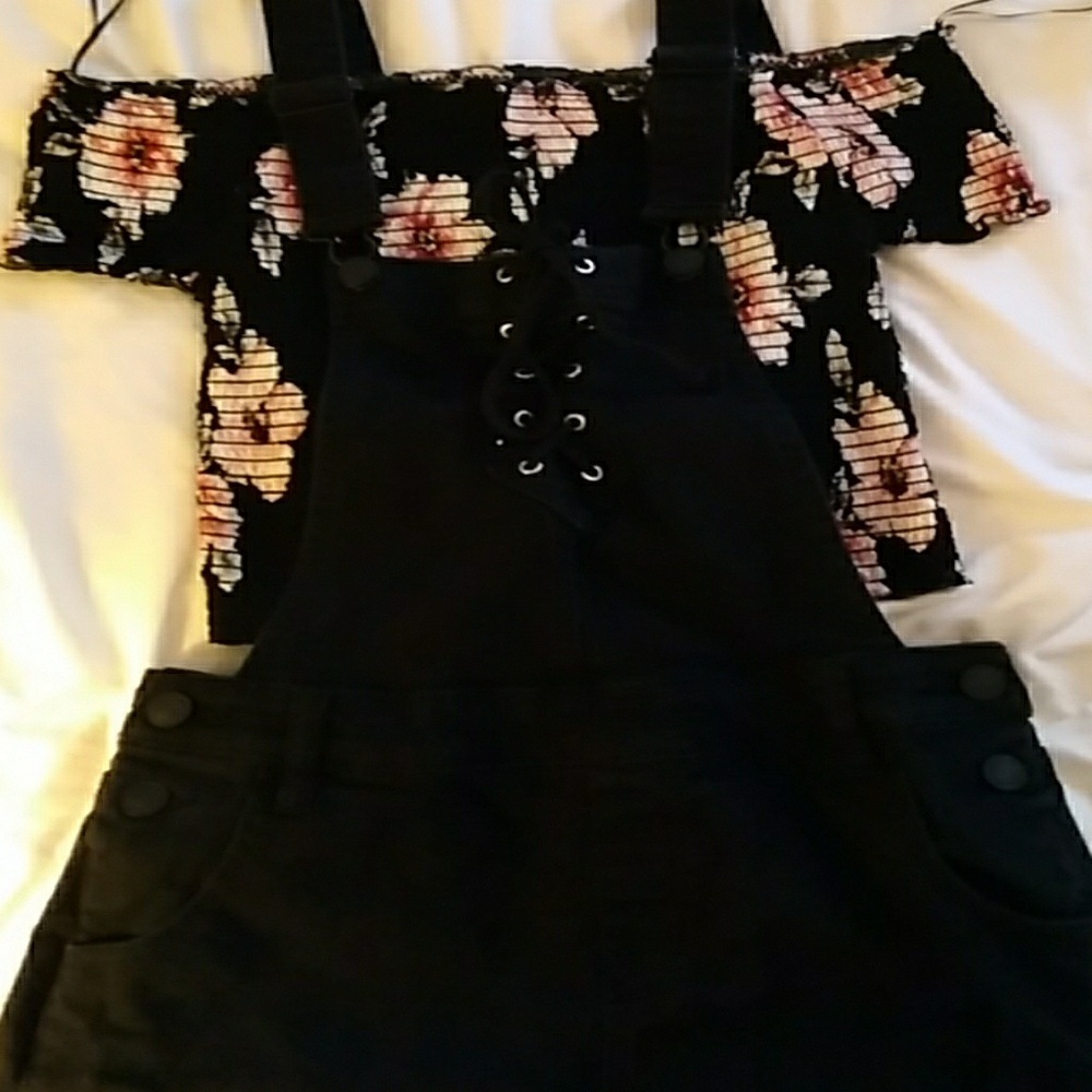 Pacsun Black Overall Shorts